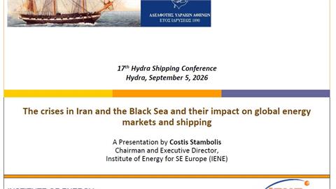 The crises in Iran and the Black Sea and their impact on global energy markets and shipping - 17th Hydra Shipping Conference